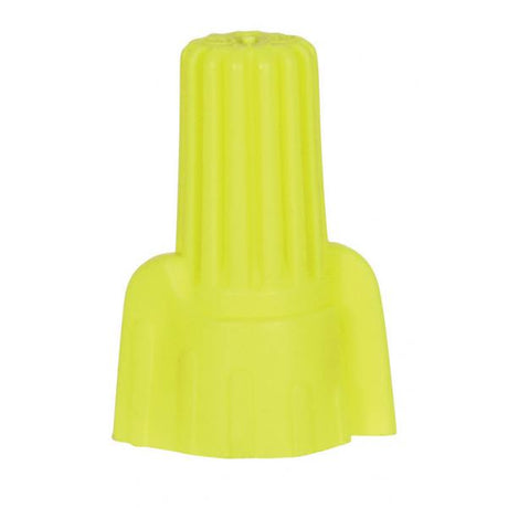 Wing Nut Wire Connector With Spring Inserts - For 105C Supply Wire - 600V - Yellow Finish - 4 #18 Max