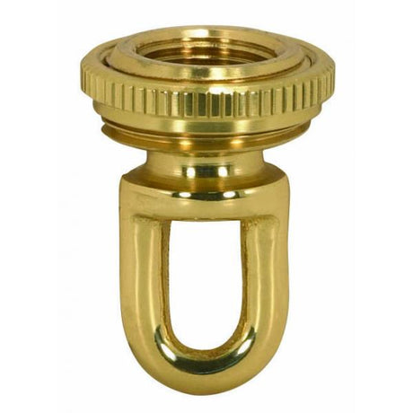 3/8 IP Cast Brass Screw Collar Loop With Ring - Fits 1" Canopy Hole - 1-1/8" Ring Diameter - 1-3/4" Height - Polished And Lacquered