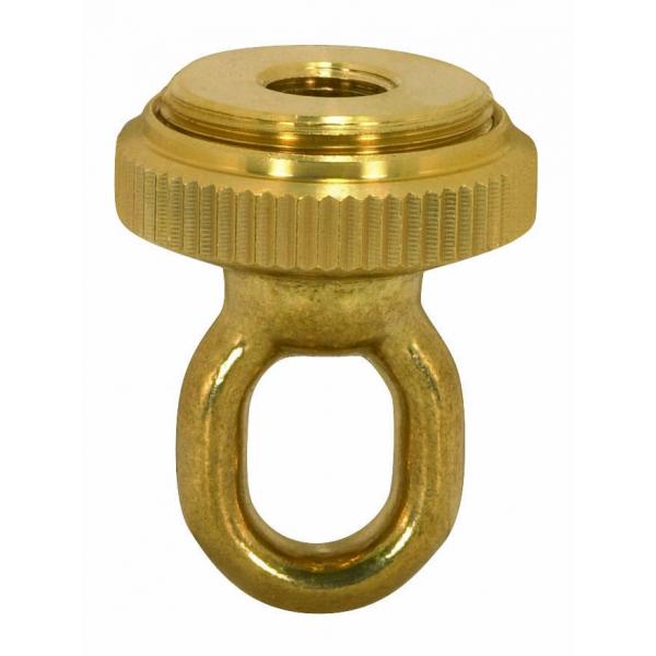 1/4 IP Heavy Duty Cast Brass Screw Collar Loops with Ring 1/4 IP Fits 1-1/4" Canopy Hole Ring Diameter 1-5/8" Height 2-1/4"