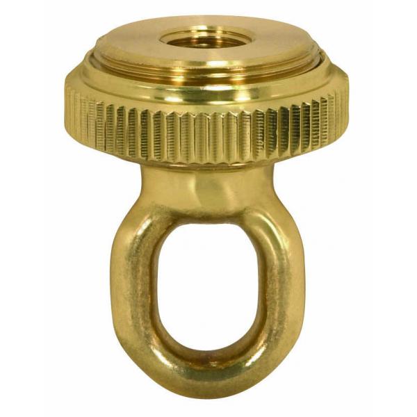 1/4 IP Heavy Duty Cast Brass Screw Collar Loops with Ring 1/4 IP Fits 1-1/4" Canopy Hole Ring Diameter 1-5/8" Height 2-1/4"