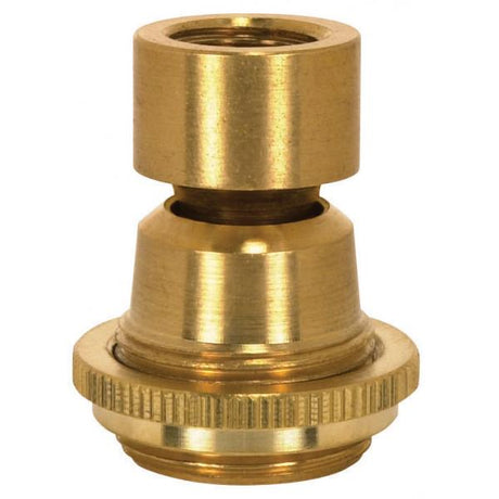 Solid Brass Large Hang Straight Swivel - 1/4 F Top And Bottom - 1-1/16" Ring Nut To Seat - 1-1/2" Height - Unfinished