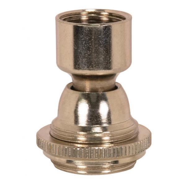 Solid Brass Large Hang Straight Swivel - 1/4 F Top And Bottom - 1-1/16" Ring Nut To Seat - 1-1/2" Height - Barrel Nickel Finish