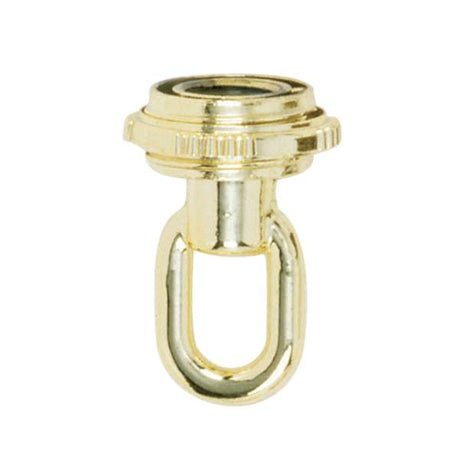 1/8 IP Screw Collar Loop With Ring - 1/8 IP - 25lbs Max - Brass Plated Finish