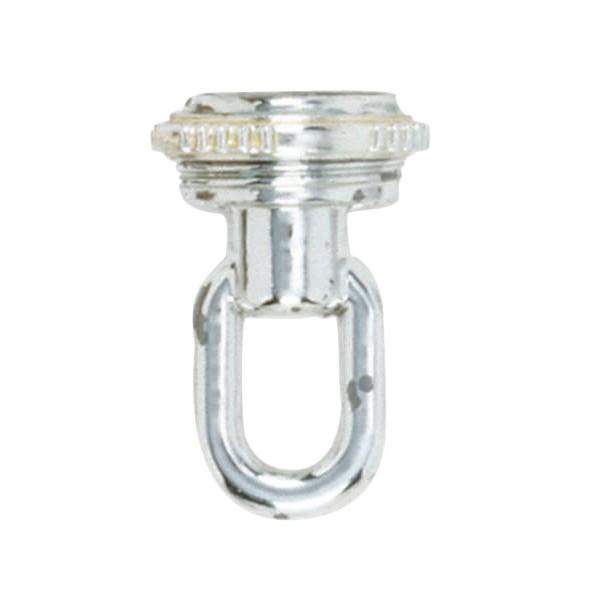 1/8 IP Screw Collar Loop With Ring - 1/8 IP - 25lbs Max - Chrome Finish