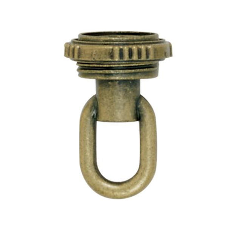 1/8 IP Screw Collar Loop With Ring - 1/8 IP - 25lbs Max - Antique Brass Finish