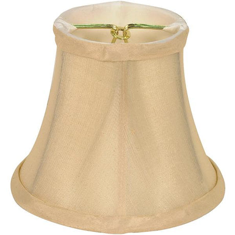 Clip On Shade - Beige Shantung - 3" Top - 5" Bottom - 4-1/4" Side