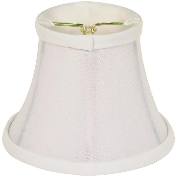 Clip On Shade - White Shantung - 3" Top - 5" Bottom - 4-1/4" Side