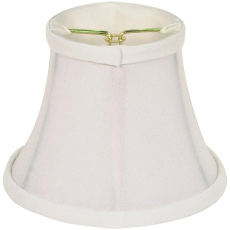 Clip On Shade - White Shantung - 3" Top - 5" Bottom - 4-1/4" Side