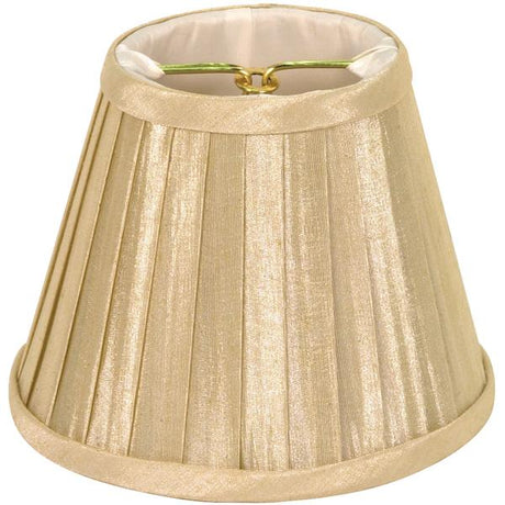 Clip On Shade - Beige Folded Pleat - 3" Top - 5" Bottom - 4" Side
