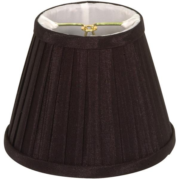 Clip On Shade - Black Folded Pleat - 3" Top - 5" Bottom - 4" Side