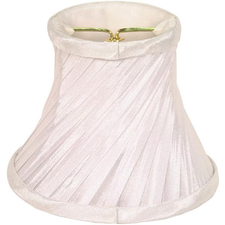 Clip On Shade - White Swirl Folded Pleat - 3" Top - 5" Bottom - 4" Side