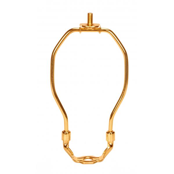 Light Duty Harp - Polished Brass Finish - 6" Height - 1/8 IP Saddle - 1/4-27 Thread - 125 Carton