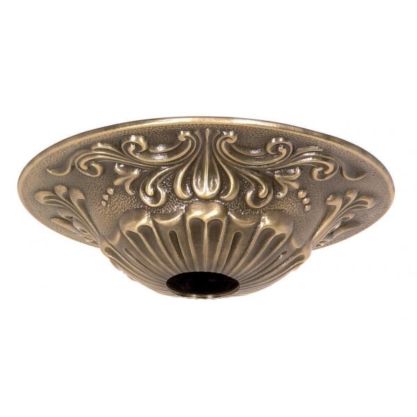 Cast Brass Canopy - Antique Brass Finish - 5-1/2" Diameter - 1-1/16" Center Hole - 1-1/2" Height