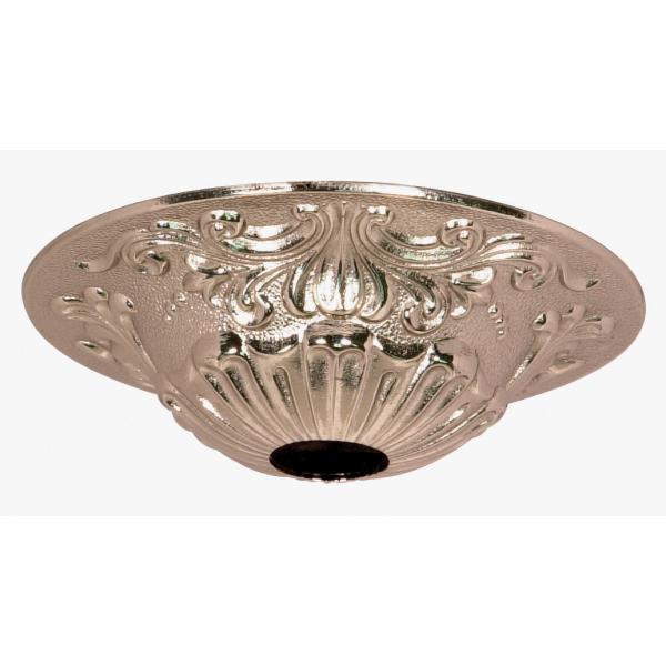 Cast Brass Canopy - Polished Nickel Finish - 5-1/2" Diameter - 1-1/16" Center Hole - 1-1/2" Height