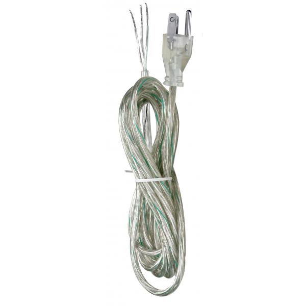 12 Foot Cord Set - Clear Silver Finish