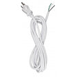 10 Foot 18/3 SVT 105C Heavy Duty Cord Set - White Finish - 100 Carton - 3 Prong Molded Plug - Stripped And Slit - 1/4" Diameter