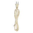 7 Foot 18/2 SPT-1 105C Cord Set - Ivory Finish - 36" Hank - 200 Carton - Molded Polarized Plug - Tinned Tips 3/4" Strip With 2" Slit