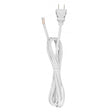 7 Foot 18/2 SPT-1 105C Cord Set - White Finish - 36" Hank - 200 Carton - Molded Polarized Plug - Tinned Tips 3/4" Strip With 2" Slit