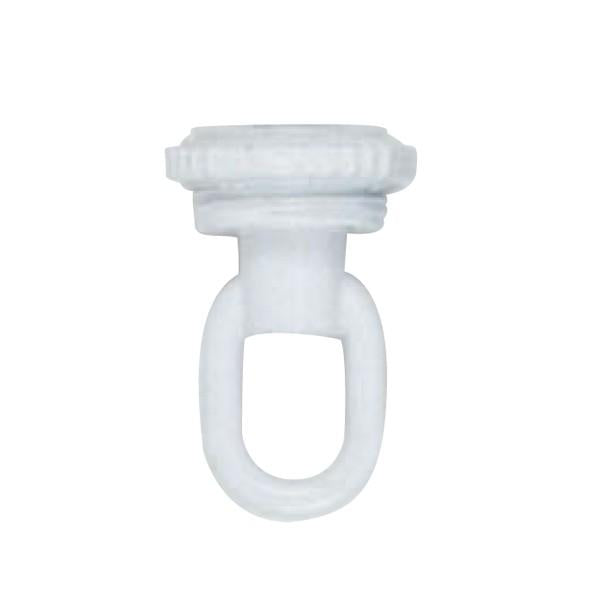 1/8 IP Screw Collar Loop With Ring - 25lbs Max - White Finish