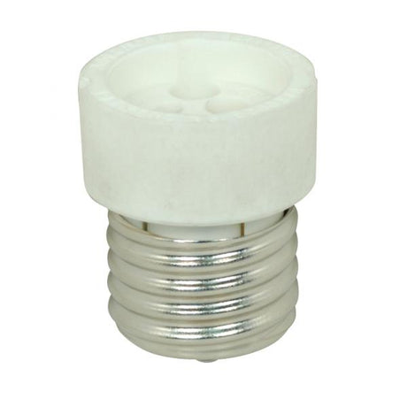 Medium To GU10 Reducer - White Finish - E26 - GU10 (No Locking Feature) - 3/4" Overall Extension - 660W - 250V