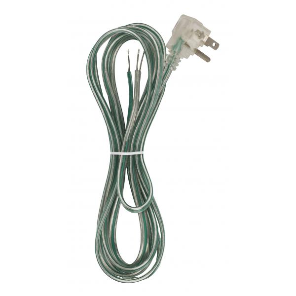 Flat Plug Cord Set 18/3 SPT-2-105C Molded Plug - Tinned Tips - 3/4" Strip with 3" Slit No Hank - 100 Ctn. 10 Ft.