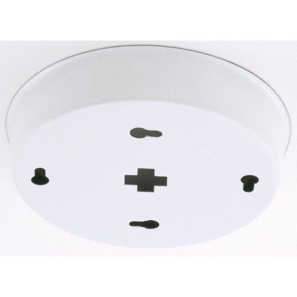 Bent Glass Ceiling Holder - White Finish - 4-3/4" Diameter - 1" Height
