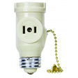 Medium Base Pull Chain Current Tap - Ivory Finish - 250W - 125V