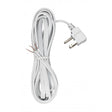 10 Foot 18/3 SPT-2 105C Flat Plug Cord Set - White Finish - No Hank - 100 Carton - Molded Plug - Tinned Tips 3/4" Strip With 3" Slit