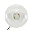 Keyless White Phenolic GU24 Ceiling Receptacle - 6" AWM B/W Leads 105C - 4-1/2" Diameter - 300W - 300V