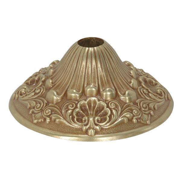 Cast Brass Canopy - French Gold Finish - 6-1/2" Diameter - 1-1/16" Center Hole - 2-1/2" Height
