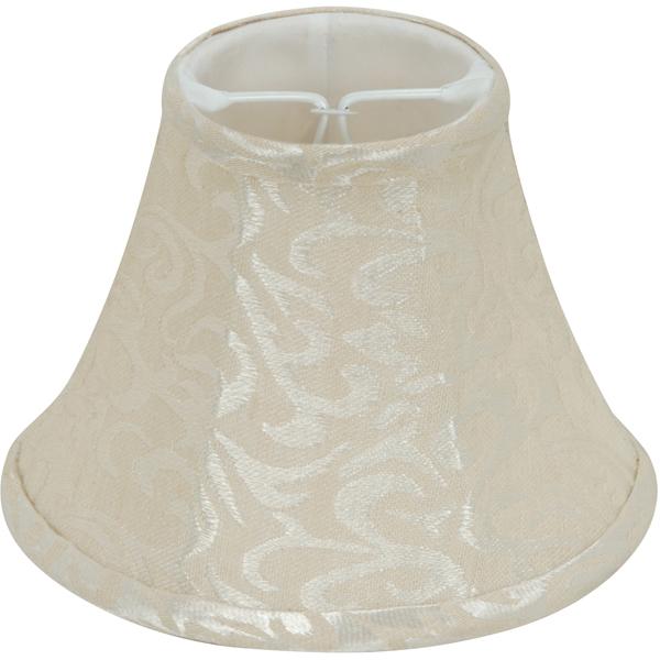 Clip On Shade - Cream Leaf Linen - 3" Top - 6" Bottom - 4-1/2" Side