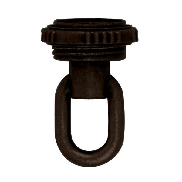 1/4 IP Matching Screw Collar Loop With Ring - 25lbs Max - Old Bronze Finish