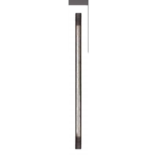 Steel Pipe - 1/8 IP - Raw Steel Finish - 8" Length - 3/4" x 3/4" Threaded On Both Ends