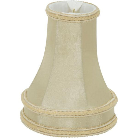 Clip On Shade - Beige Leather Look - 2-1/8" Top - 4" Bottom - 5-1/8" Side