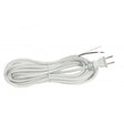 15 Foot 18/2 SVT 105C Heavy Duty Cord Set - White Finish - 50 Carton - 2 Prong Molded Plug - Stripped And Slit
