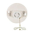 4 Terminal White Phenolic GU24 On-Off Pull Chain Ceiling Receptacle - Screw Terminals - 4-3/8" Diameter - 150W - 250V