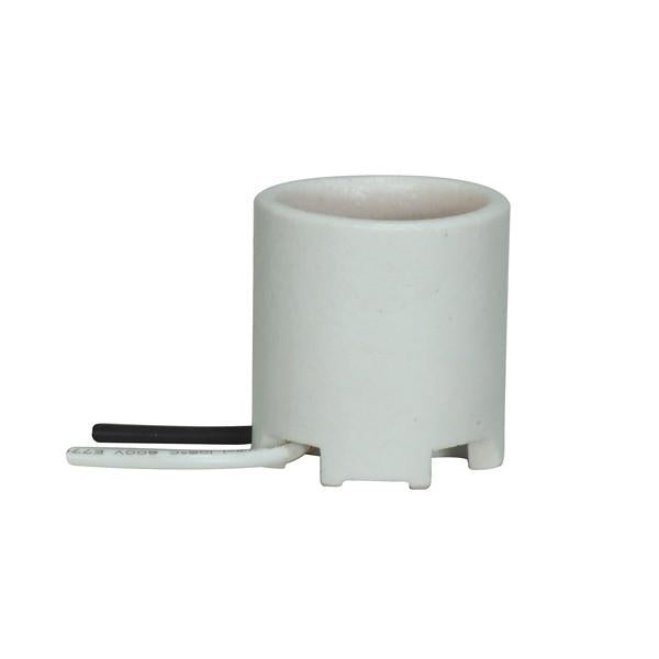 Keyless Porcelain Socket - Glazed With Paper Liner - 7/8" Center To Center - 660W - 250V