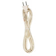 10 Foot 18/2 SPT-1 105C Cord Set - Ivory Finish - 48" Hank - 150 Carton - Molded Polarized Plug - Tinned Tips 3/4" Strip With 2" Slit