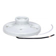 Keyless Glazed Porcelain Ceiling Receptacle - 7" AWM B/W Leads 105C - Screw Terminals - 4-3/8" Diameter - 660W - 250V