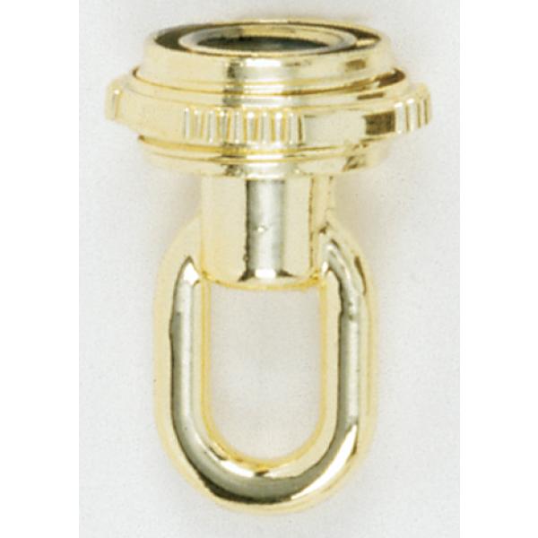 1/4 IP Matching Screw Collar Loop With Ring - 25lbs Max - Brass Plated Finish