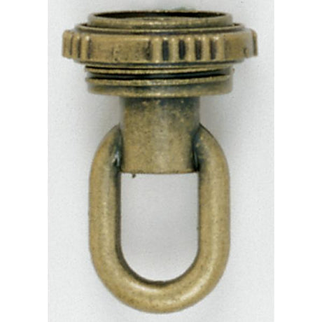 1/4 IP Matching Screw Collar Loop With Ring - 25lbs Max - Antique Brass Finish
