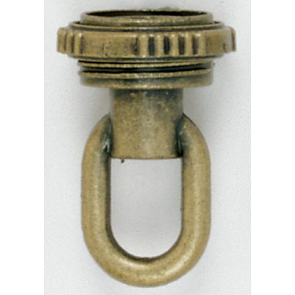 1/4 IP Matching Screw Collar Loop With Ring - 25lbs Max - Antique Brass Finish