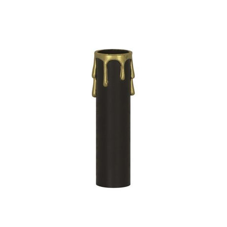 Plastic Drip Candle Cover - Black Plastic With Gold Drip - 1-3/16" Inside Diameter - 1-1/4" Outside Diameter - 3" Height
