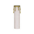 Plastic Drip Candle Cover - White Plastic With Gold Drip - 1-3/16" Inside Diameter - 1-1/4" Outside Diameter - 3" Height