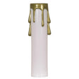 Plastic Drip Candle Cover - White Plastic With Gold Drip - 13/16" Inside Diameter - 7/8" Outside Diameter - 4" Height