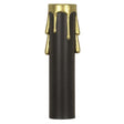 Plastic Drip Candle Cover - Black Plastic With Gold Drip - 13/16" Inside Diameter - 7/8" Outside Diameter - 4" Height