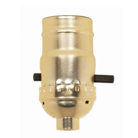 On-Off Push Thru Socket - 1/8 IPS - Aluminum - Brite Gilt Finish - 660W - 250V - 250 Master
