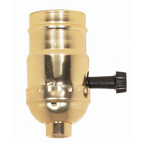 On-Off Turn Knob Socket With Removable Knob - 1/8 IPS - Aluminum - Brite Gilt Finish - 250W - 250V - 250 Master