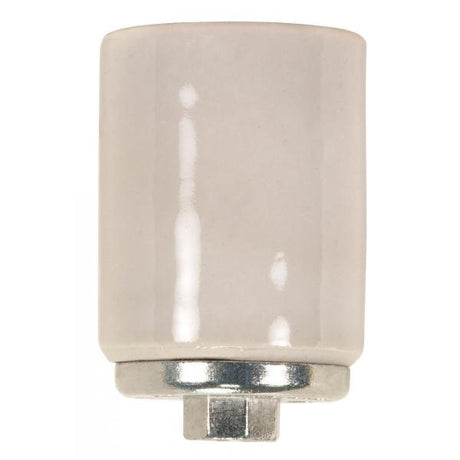 Keyless Porcelain Mogul Socket With Metal 1/4 IP Cap - Glazed - 1500W - 600V