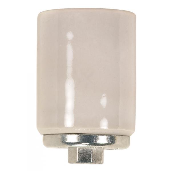 Keyless Porcelain Mogul Socket With Metal 1/4 IP Cap - Glazed - 1500W - 600V